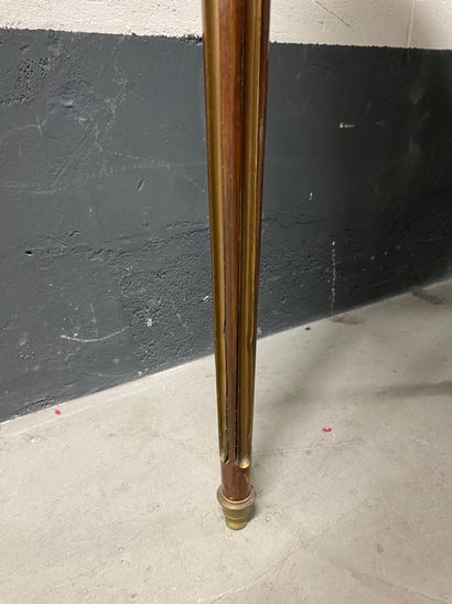 Mahogany hot-water bottle table with two...