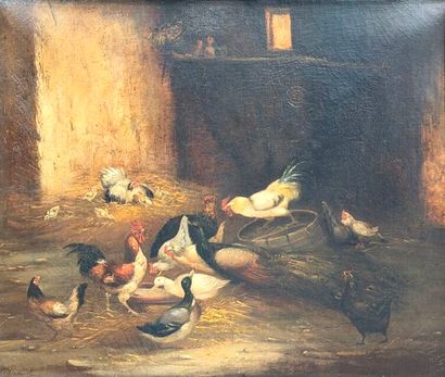 Claude GUILLEMINET (1821-1885)
Henhouse
Oil...