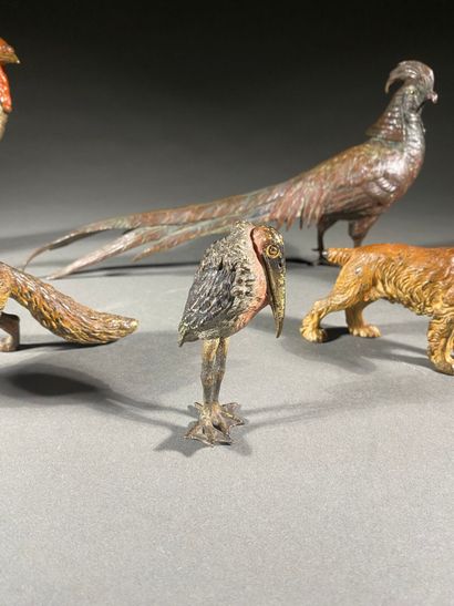 A set of six polychrome Viennese bronzes,...