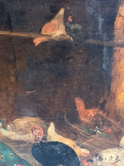 Claude GUILLEMINET (1821-1885)
Chickens,...