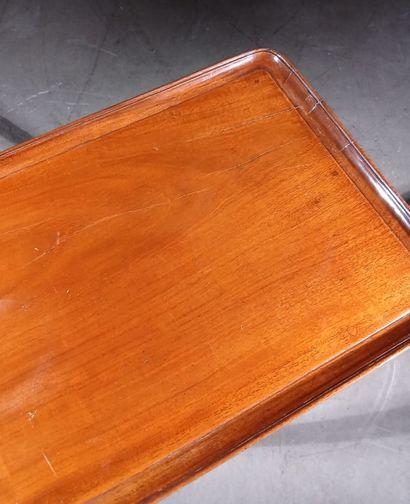 Solid mahogany cabaret table, opening to...