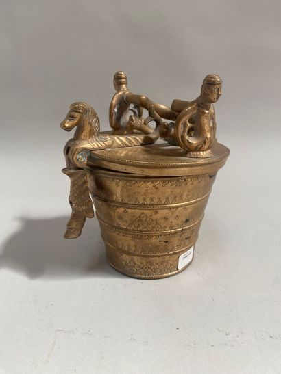 Large sixteen-mark bronze weight stack, the...