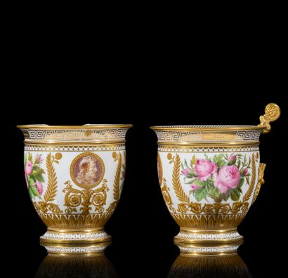 SÈVRES. 
Two A.B. in porcelain from the Éloge...