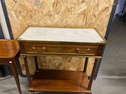 Mahogany and copper-moulded mahogany veneer...