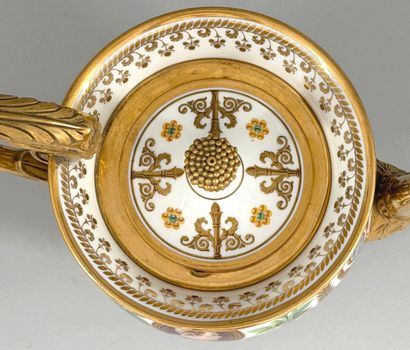 SÈVRES. 
Brachard covered porcelain teapot...