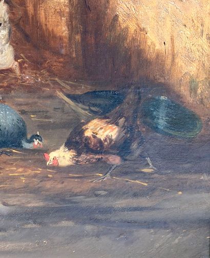 Claude GUILLEMINET (1821-1885)
Chickens,...