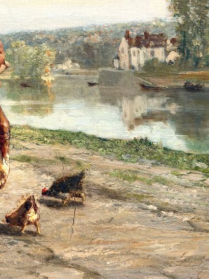 Jules-Jacques VEYRASSAT (1828-1893). 
Horses...