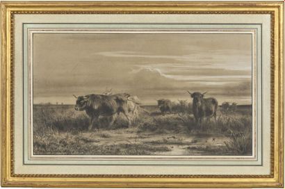 Rosa BONHEUR (1822-1899). 
Herd of Cows....