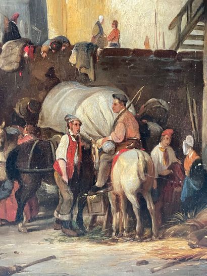 Jean-Michel RUYTEN (1813-1881). 
Market scene....