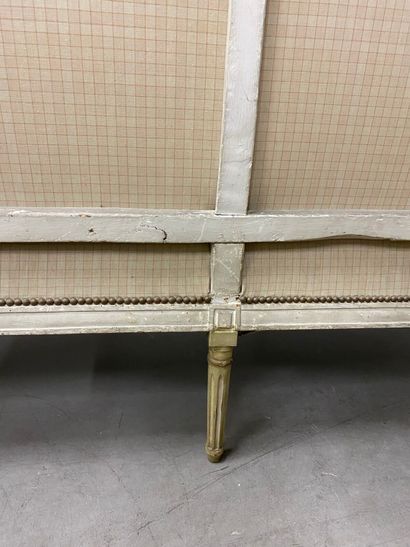 Painted and gilded beech sofa, with a flat...