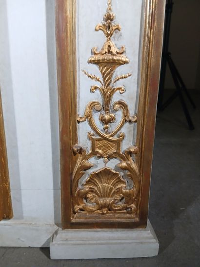Painted and gilded wood trumeau made from...