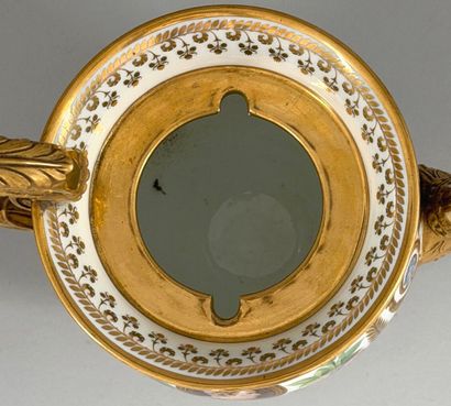 SÈVRES. 
Brachard covered porcelain teapot...