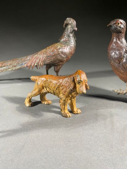 A set of six polychrome Viennese bronzes,...
