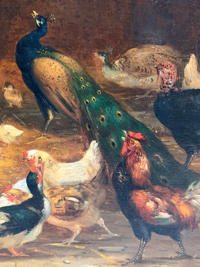 Claude GUILLEMINET (1821-1885)
Chickens,...