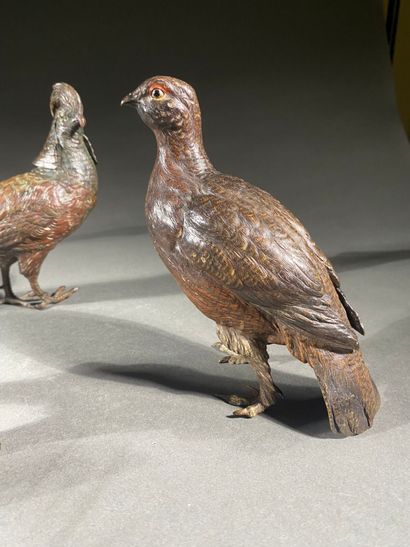 A set of six polychrome Viennese bronzes,...
