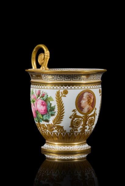 SÈVRES. 
A.B. porcelain cup from the Éloge...