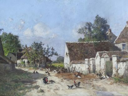 Alexandre DEFAUX (1825-1900) 
Farmyard with...