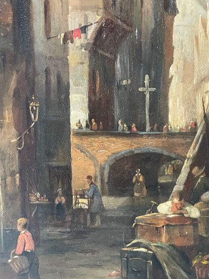 Jean-Michel RUYTEN (1813-1881). 
Market scene....