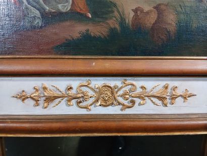 Painted and gilded wood trumeau made from...