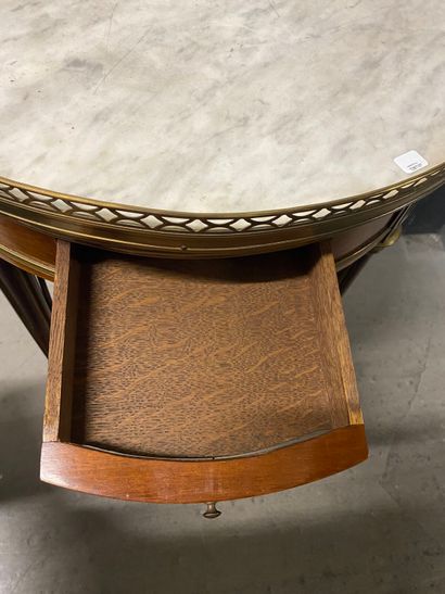 Mahogany hot-water bottle table with two...