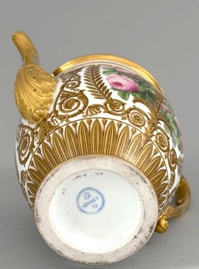 SÈVRES. 
Brachard covered porcelain teapot...