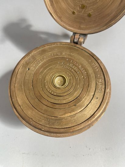 Large sixteen-mark bronze weight stack, the...