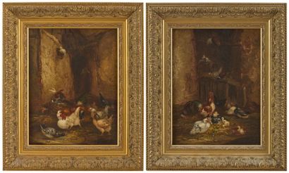 Claude GUILLEMINET (1821-1885) 
Two scenes...