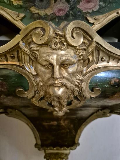 Painted wood and ormolu wall-mounted cartel,...