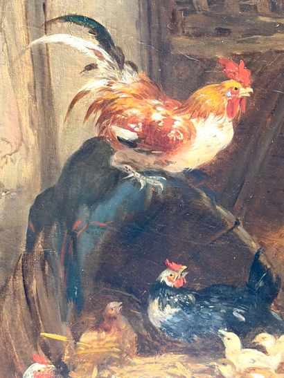 Claude GUILLEMINET (1821-1885)
Chickens,...