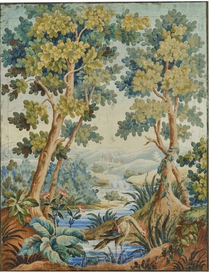 In the taste of AUBUSSON, 19th century. 
Greenery...