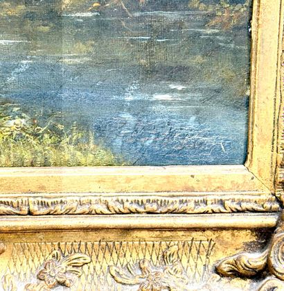 19th century school
Fisherman near a bridge
Oil...