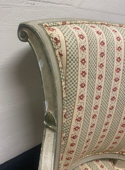 Pair of cabriolet armchairs in molded, carved,...