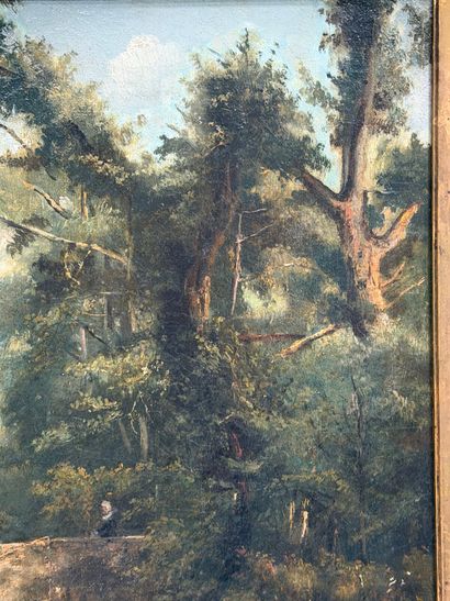 19th century school
Fisherman near a bridge
Oil...