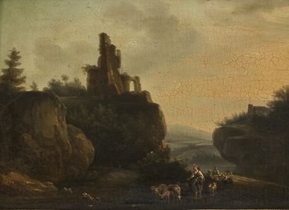 Italian school, circa 1820
Ruined landscape...