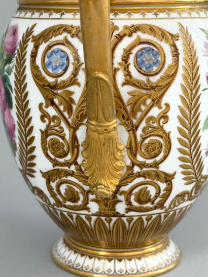 SÈVRES. 
Brachard covered porcelain teapot...
