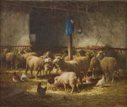 Charles CLAIR (1860-1930) 
Interior of a...