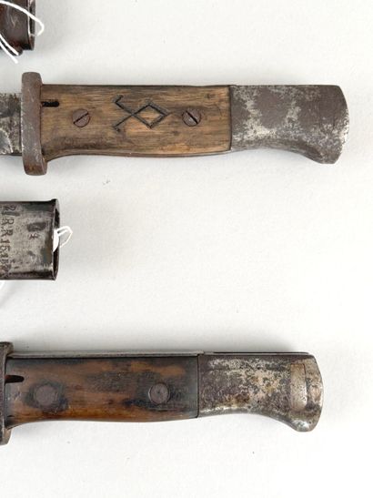 ALLEMAGNE 
Deux baïonnettes 1884-98 : 
Plaquettes...