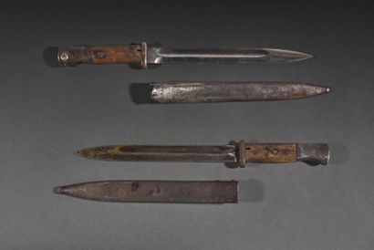 ALLEMAGNE 
Deux baïonnettes 1884-98 : 
Plaquettes...