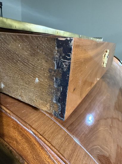 Mahogany cylinder-style secretary desk (on...