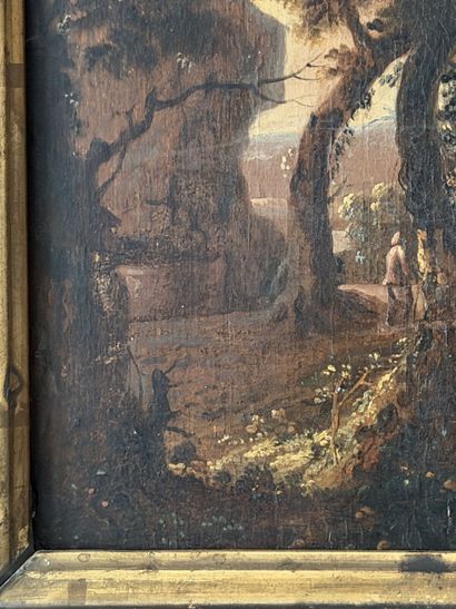 École flamande, vers 1700 
Paysage au petit...