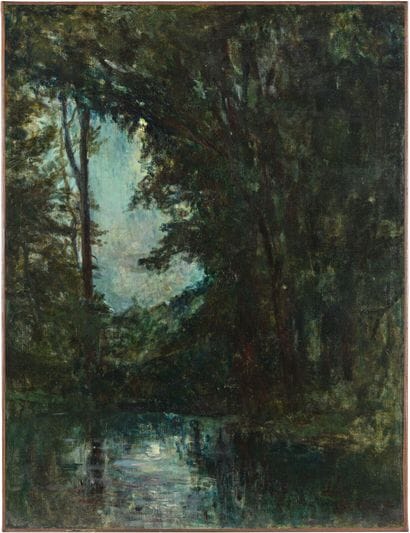 School of Gustave COURBET, 19th century 
Landscape...