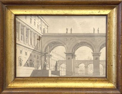 École italienne néo-classique
Vue d'un palais...