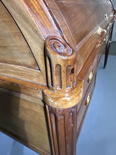 Mahogany cylinder-style secretary desk (on...