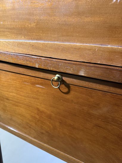 Mahogany cylinder-style secretary desk (on...