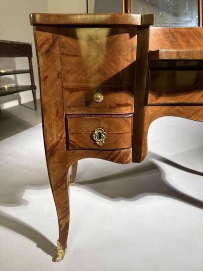 Rosewood dressing table with three hinged...