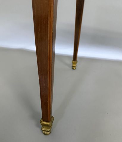 A flat-topped desk made of rosewood and amaranth;...