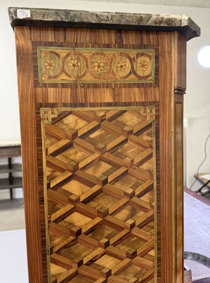 A drop-top secretary desk in marquetry and...