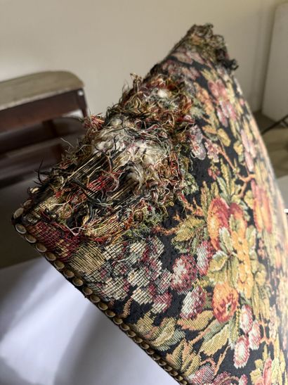 Stained walnut armchair with a reclining...