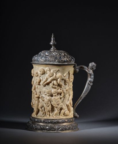 Oval-bodied ivory (Elephantidae spp.*) tankard...
