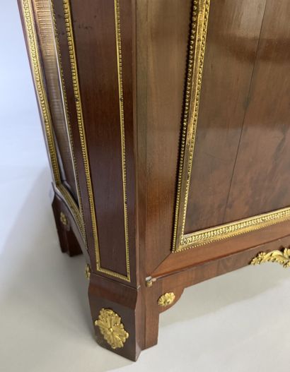 Mahogany and gilded bronze drop-leaf desk,...